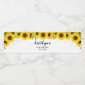 Zonnebloem Baby shower Waterfles Etiket (Enkel label)