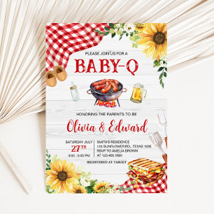 Zonnebloem BBQ Baby shower Kaart