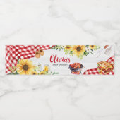 Zonnebloem BBQ Baby shower Waterfles Etiket (Enkel label)