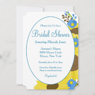 Zonnebloem Beauty Bridal Shower Invitation Kaart