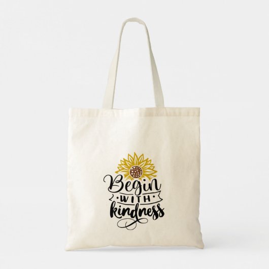 Zonnebloem | Begin met de geest Tote Bag (Achterkant)