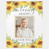 Zonnebloem begrafenis in liefdevolle herinnering fleece deken (Voorkant)