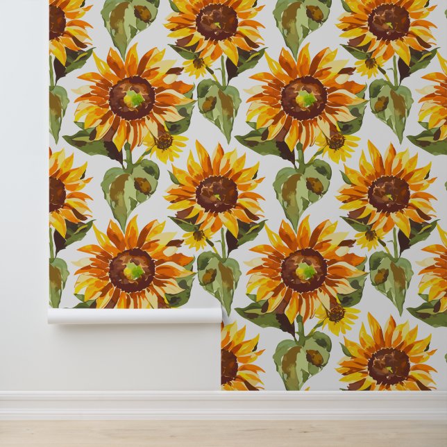 Zonnebloem Behang (Applicatie)