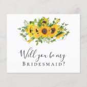 Zonnebloem, ben je mijn Bridesmaid? Kaart (Voorkant)