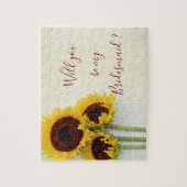 Zonnebloem... ben je mijn Bridesmaid. Legpuzzel (Verticaal)