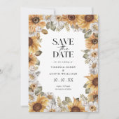 Zonnebloem Bewaar de datum Save The Date (Voorkant)