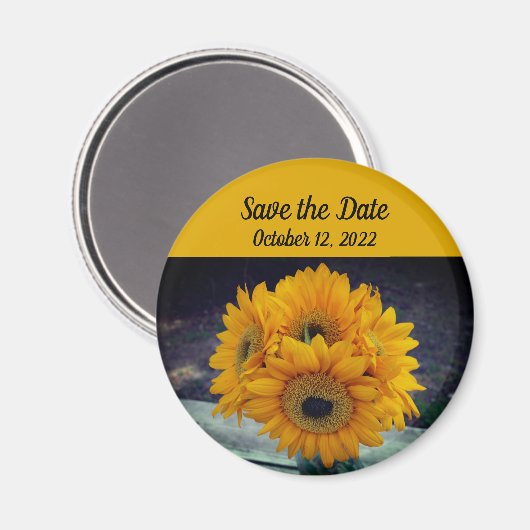 Zonnebloem Bewaar de Datum Zonnebloemen Favoriet Magneet (Voorkant / Achterkant)