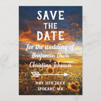 Zonnebloem Bewaar de datumkaarten Save The Date