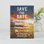 Zonnebloem Bewaar de datumkaarten Save The Date (Staand voorkant)