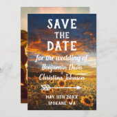 Zonnebloem Bewaar de datumkaarten Save The Date (Voorkant / Achterkant)