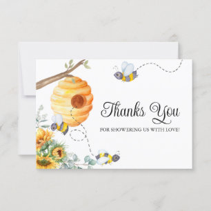 Zonnebloem Bij Baby Shower Bedankt Kaart