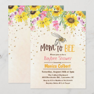 Zonnebloem Bij Baby Shower Uitnodiging