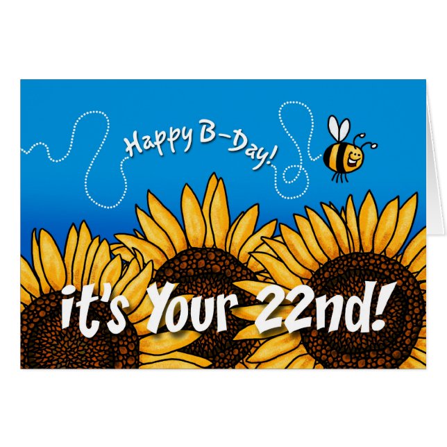 zonnebloem bij bijen - 22 jaar oud (Voorkant Horizontaal)