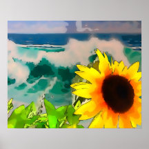Zonnebloem bij de strand
