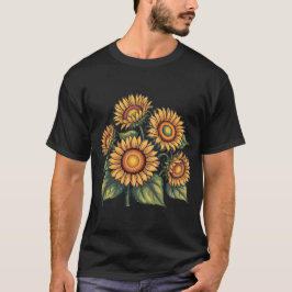  Zonnebloem Bijen Illustratie Bloemen Natuur T-shirt