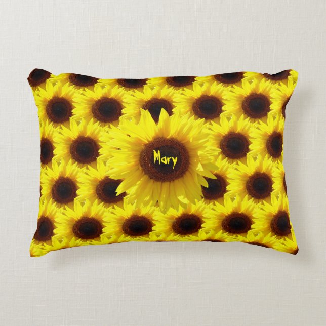 Zonnebloem - Binnenvlieger - Dun Accent Pillow Kussen (Voorkant)