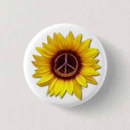 Zonnebloem Binnenvrede Symbool Teken Anti-War Ronde Button 3,2 Cm