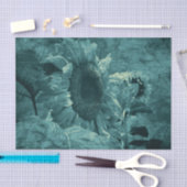 Zonnebloem Blauwgroen  landelijk ontwerp Tissuepapier (Craft)