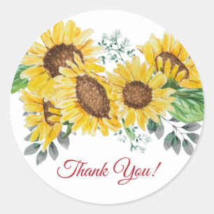 zonnebloem, bloem, dank je stickers