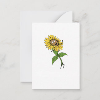Zonnebloem, bloem thema notitiekaartje