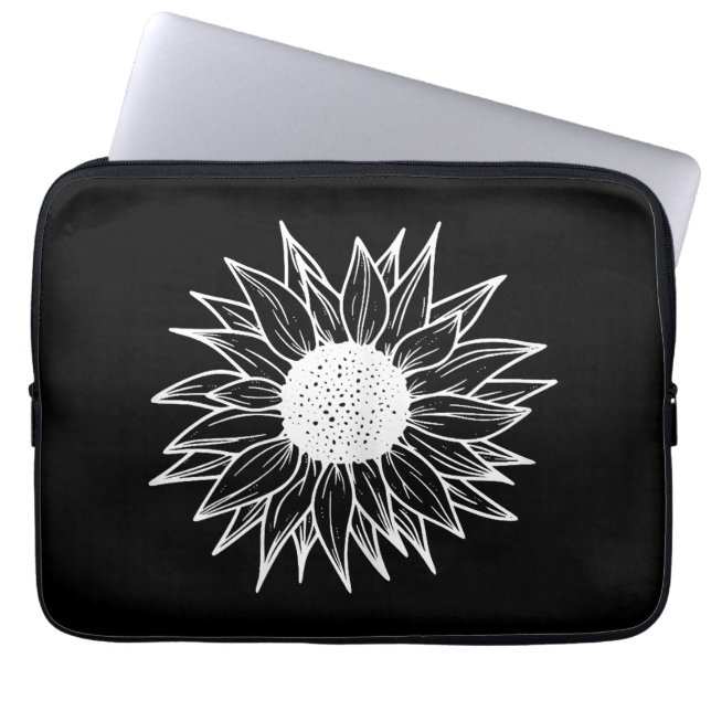 Zonnebloem  bloem veelkleurige wilde bloem laptop sleeve (Voorkant)