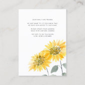 Zonnebloem Bloem Verhuisbericht Visitekaartje (Achterkant)