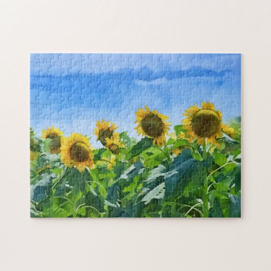 Zonnebloem Bloem Wild Field Art Puzzel (Horizontaal)