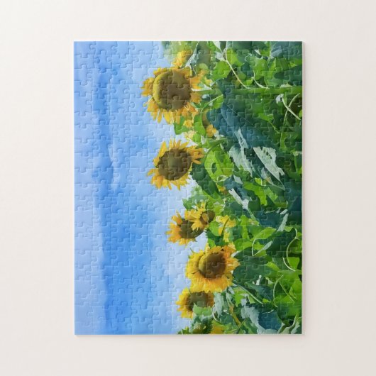 Zonnebloem Bloem Wild Field Art Puzzel Legpuzzel (Verticaal)