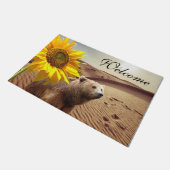 Zonnebloem Bloemen Beer Deurmat (Schuin)