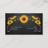 Zonnebloem Bloemen Chalkboard  Visitekaartje (Achterkant)
