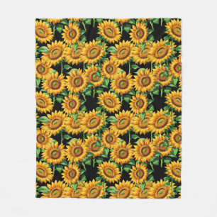 Zonnebloem Bloemen CottageCore Patroon Fleece Deken