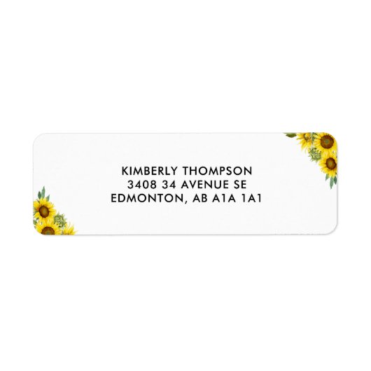 Zonnebloem Bloemen Custom Modern Afstuderen Etiket (Voorkant)