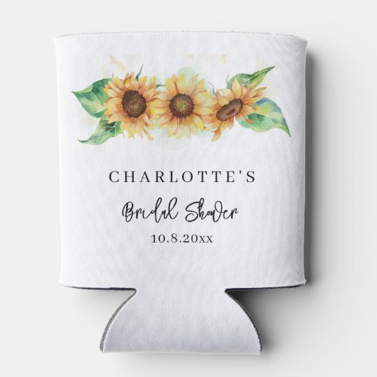 Zonnebloem Bloemen Custom Vrijgezellenfeest Blikjeskoeler (Achterkant)