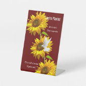 Zonnebloem Bloemen Duif Pedestal teken Bloemist Reclamebord Met Voetstuk (Voorkant)