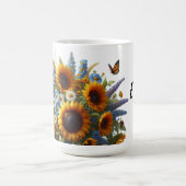 Zonnebloem Bloemen Gepersonaliseerde Mok (Center)