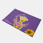 Zonnebloem Bloemen Giraffe Deurmat (Schuin)