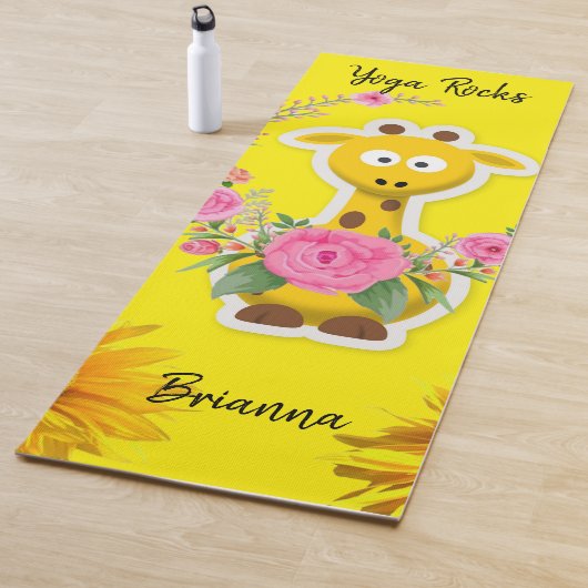 Zonnebloem Bloemen Giraffe Yoga Mat (In situ)