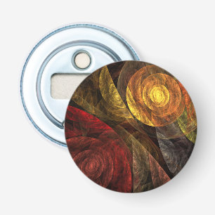 Zonnebloem Bloemen Modern Abstract Kunstpatroon Button Flesopener