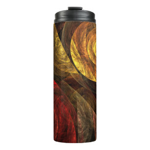 Zonnebloem Bloemen Modern Abstract Kunstpatroon Thermosbeker