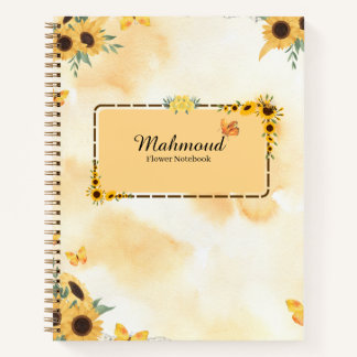 Zonnebloem Bloemen Notebook – Gepersonaliseerde Bl Notitieboek