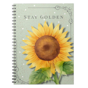 Zonnebloem Bloemen Notitieboek Blijf Gouden Dagb