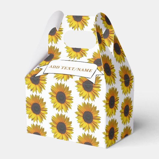 Zonnebloem Bloemen Patroon Custom Name Bedankdoosjes (Achterkant)