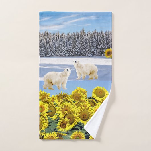 Zonnebloem Bloemen Polar Beer Badhanddoek Sets Bad Handdoek (Handdoek)