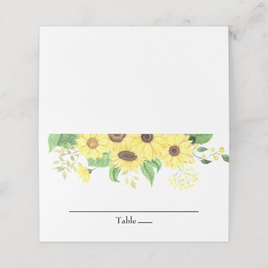 Zonnebloem Bloemen Rustiek Elegant Huwelijk (Buitenkant ongevouwen)