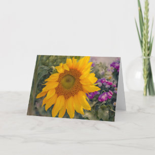 Zonnebloem Bloemen Tuin Bloem Art Note Kaart