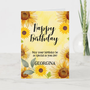 Zonnebloem Bloemen verjaardag Kaart