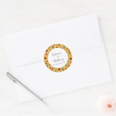 Zonnebloem Bloemen Waterverf Bruiloft Ronde Sticker (Envelop)