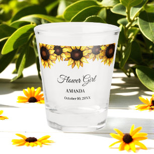 Zonnebloem Bloemenmeisje Trouw Shotglas Shot Glas