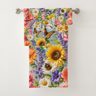 Zonnebloem Bloemenset Badkamer Handdoeken