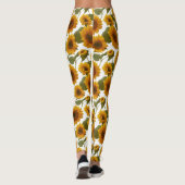 Zonnebloem Bloemig Patroon Leggings (Achterkant)
